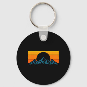 Retro Mountain Silhouette Key Ring