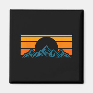 Retro Mountain Silhouette Magnet