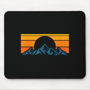 Retro Mountain Silhouette Mouse Pad