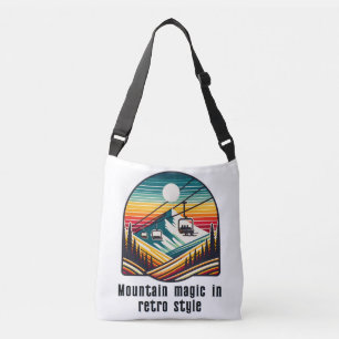 Retro Mountain Ski Lift Adventure Under Sun Crossbody Bag
