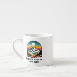 Retro Mountain Ski Lift Adventure Under Sun Espresso Cup