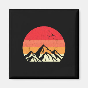 Retro Mountain Sunset Vintage Landscape _3  Magnet