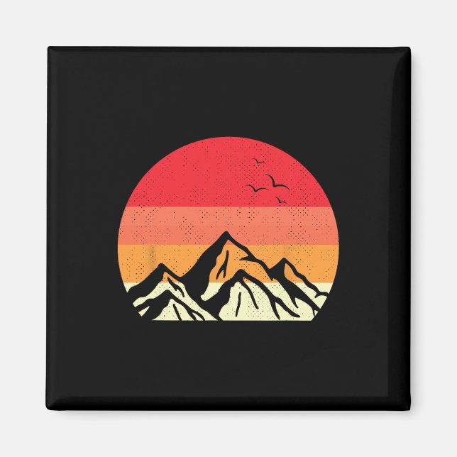 Retro Mountain Sunset Vintage Landscape _3  Magnet (Front)
