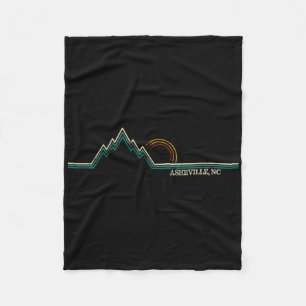 Retro Mountains Asheville Fleece Blanket