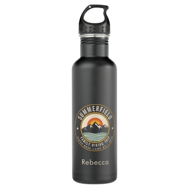 Retro Mountains Family Hiking Matching Custom 710 Ml Water Bottle (Front)