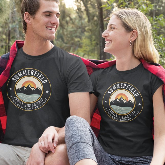 Retro Mountains Family Hiking Trip Matching Mum T-Shirt (Creator Uploaded)