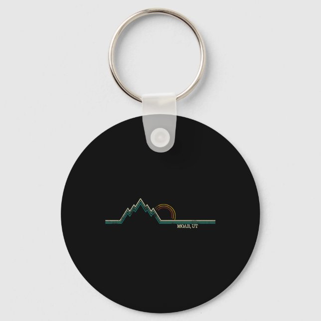Retro Mountains Moab  Key Ring (Front)