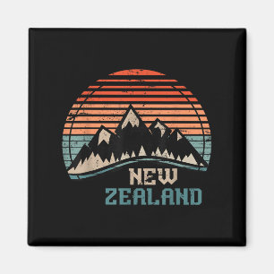 Retro Mountains New Zealand  Magnet