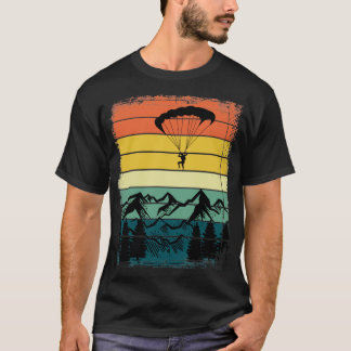 Retro Mountains Paraglider Outdoor Hobby Paraglidi T-Shirt