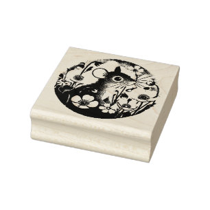 Retro Mouse with Buttercup Rubber Stamp