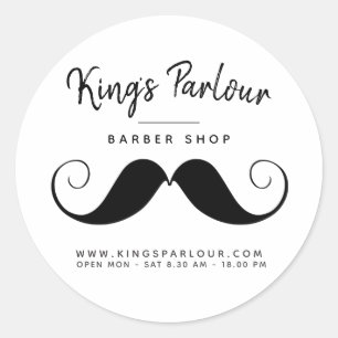 Retro Moustache - Barber Shop Classic Round Sticker