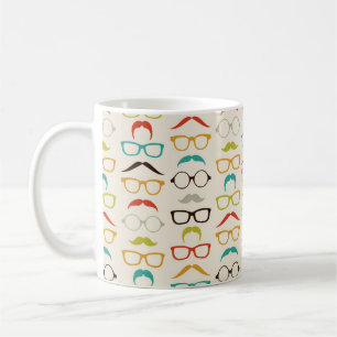 Retro Moustache Pattern Coffee Mug