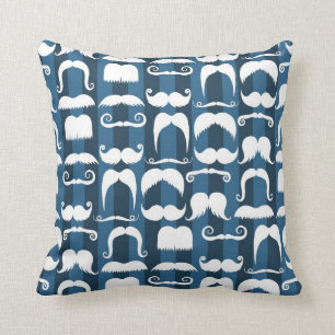 Retro Moustache Pattern Cushion