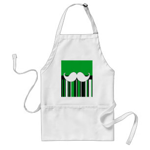 Retro Moustache Stache Moustache with Green Standard Apron