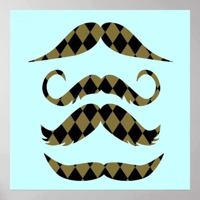 Retro Moustaches Poster (Front)