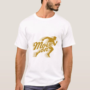 Retro Move On Text Design with Arrow and Stars T-Shirt