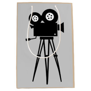 RETRO MOVIE CAMERA AND TRIPOD Medium Gift Bag