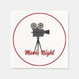 Retro Movie Camera Custom Paper Napkin