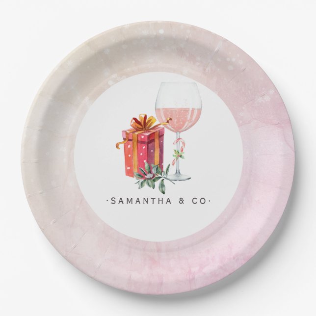 Retro Movie Christmas Party Paper Plate (Front)