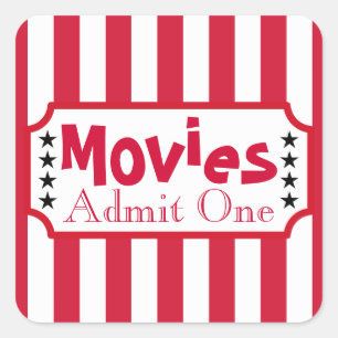 Retro Movie Home Theatre Cinema Party Stickers