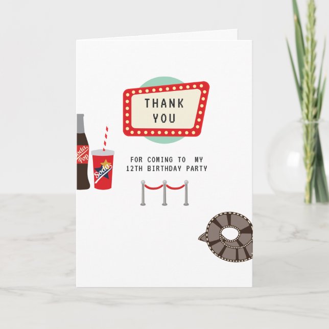 Retro Movie Night Birthday Party Invitation (Front)