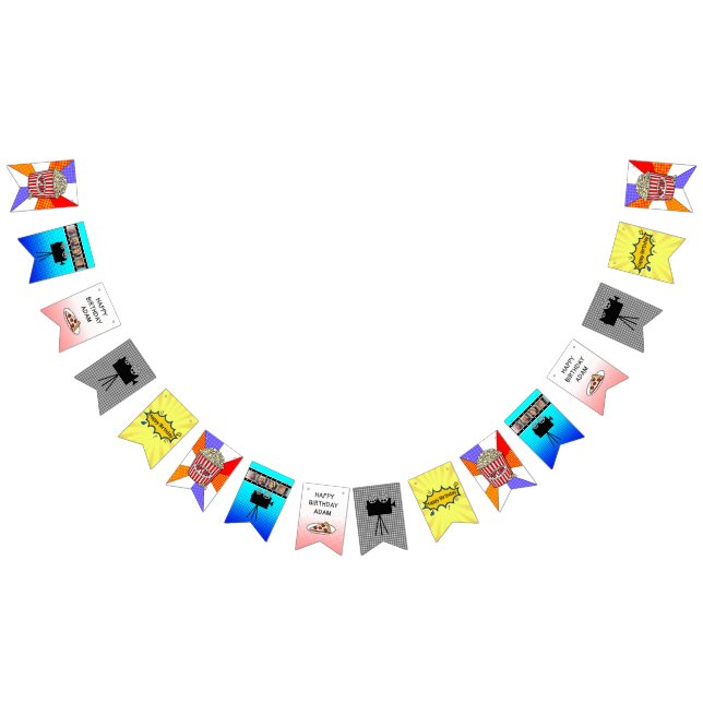Retro Movie Night Themed Birthday Banner (All)