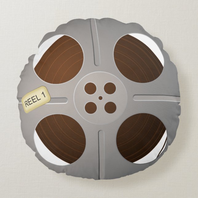RETRO MOVIE REEL CLASSIC DESIGN ROUND CUSHION (Front)