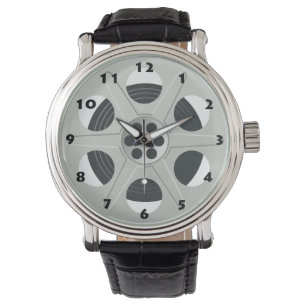 RETRO MOVIE REEL WITH BLACK NUMBERS WATCH