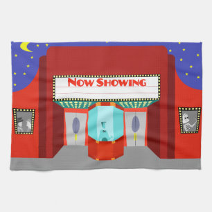 Retro Movie Theater Kitchen Towel