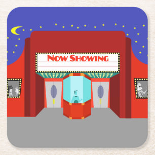 Retro Movie Theater Paper Coaster