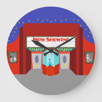 Retro Movie Theatre Acrylic Round Wall Clock