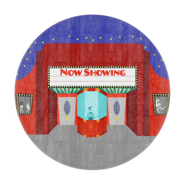Retro Movie Theatre Cutting Board (Front)
