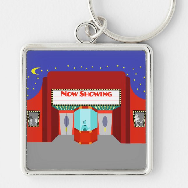 Retro Movie Theatre Keychain (Front)