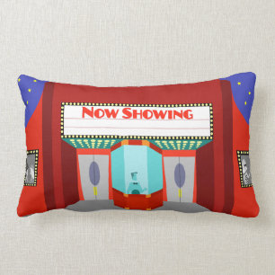 Retro Movie Theatre Lumbar Pillow