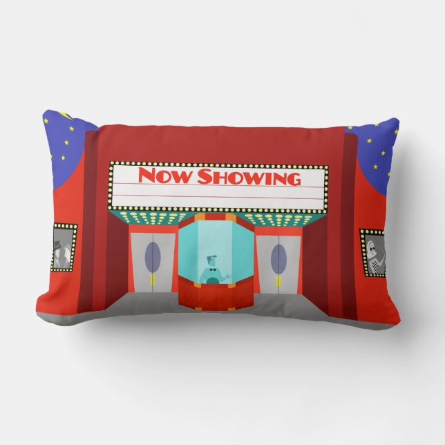 Retro Movie Theatre Lumbar Pillow (Front)