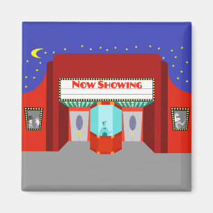 Retro Movie Theatre Magnet