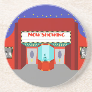 Retro Movie Theatre Sandstone Coaster