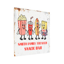 Retro Movie Theatre Snack Bar Metal Wall Art