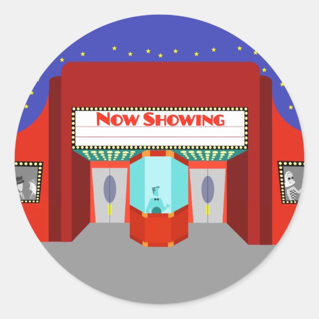 Retro Movie Theatre Stickers (Front)