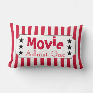 Retro Movie Ticket Home Theatre Cinema Pillow Gift