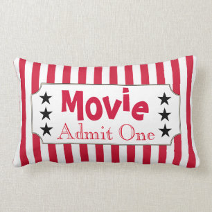 Retro Movie Ticket Home Theatre Cinema Pillow Gift