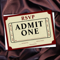 Retro Movie Ticket Stub Admit One