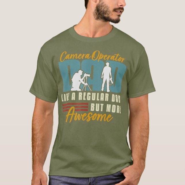 Retro Movies Camera Operator Dad T-Shirt (Front)