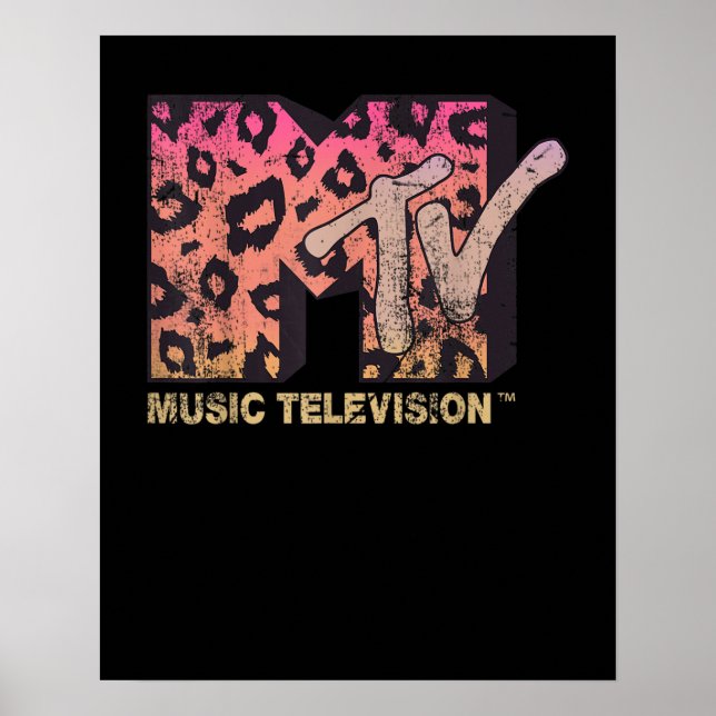 Retro MTV Logo Leopard Print Gradient (Front)