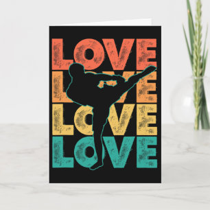 Retro Muay Thai Love Word Theme Graphic Design Kic Card