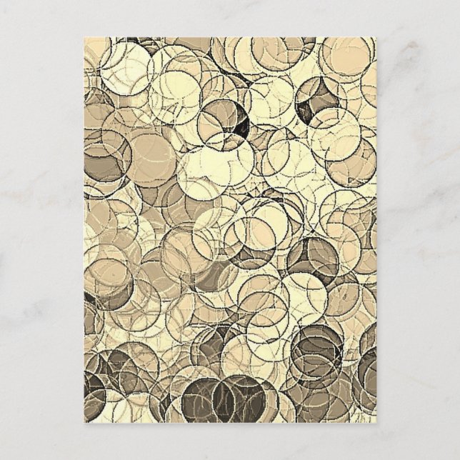 Retro Multi Coloured Circles Pattern Postcard (Front)