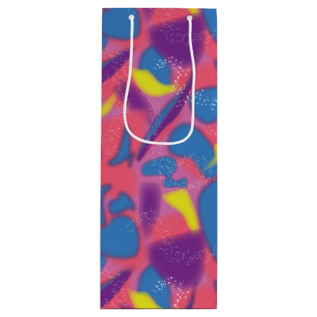 Retro Multicolor 90s Wine Gift Bag (Front)