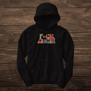 Retro Multicolor Floral F*ck Cancer Bold Quote Hoodie