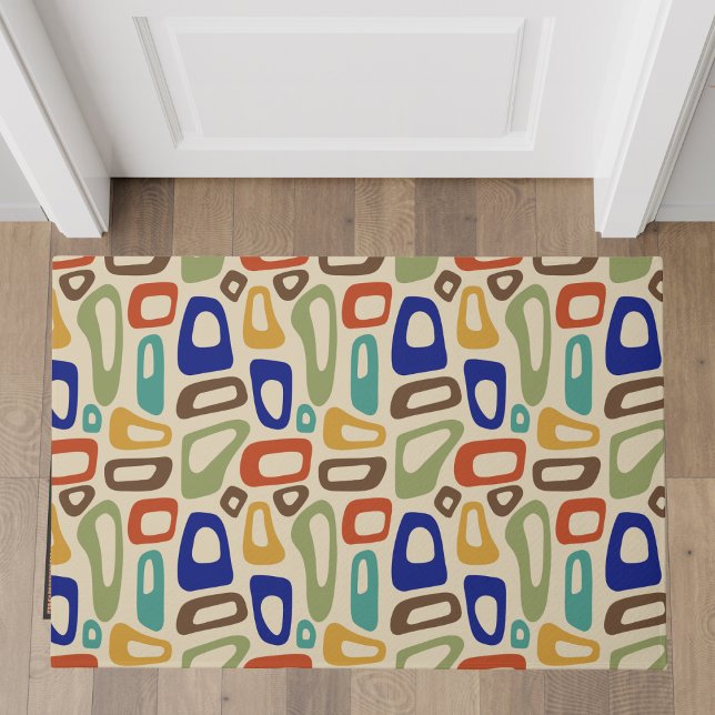 Retro Multicolor Mid-Century Modern Abstract Doormat (Creator Uploaded)