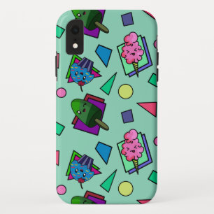 Retro Multicolored Cartoon Sweets & Shapes Pattern iPhone XR Case